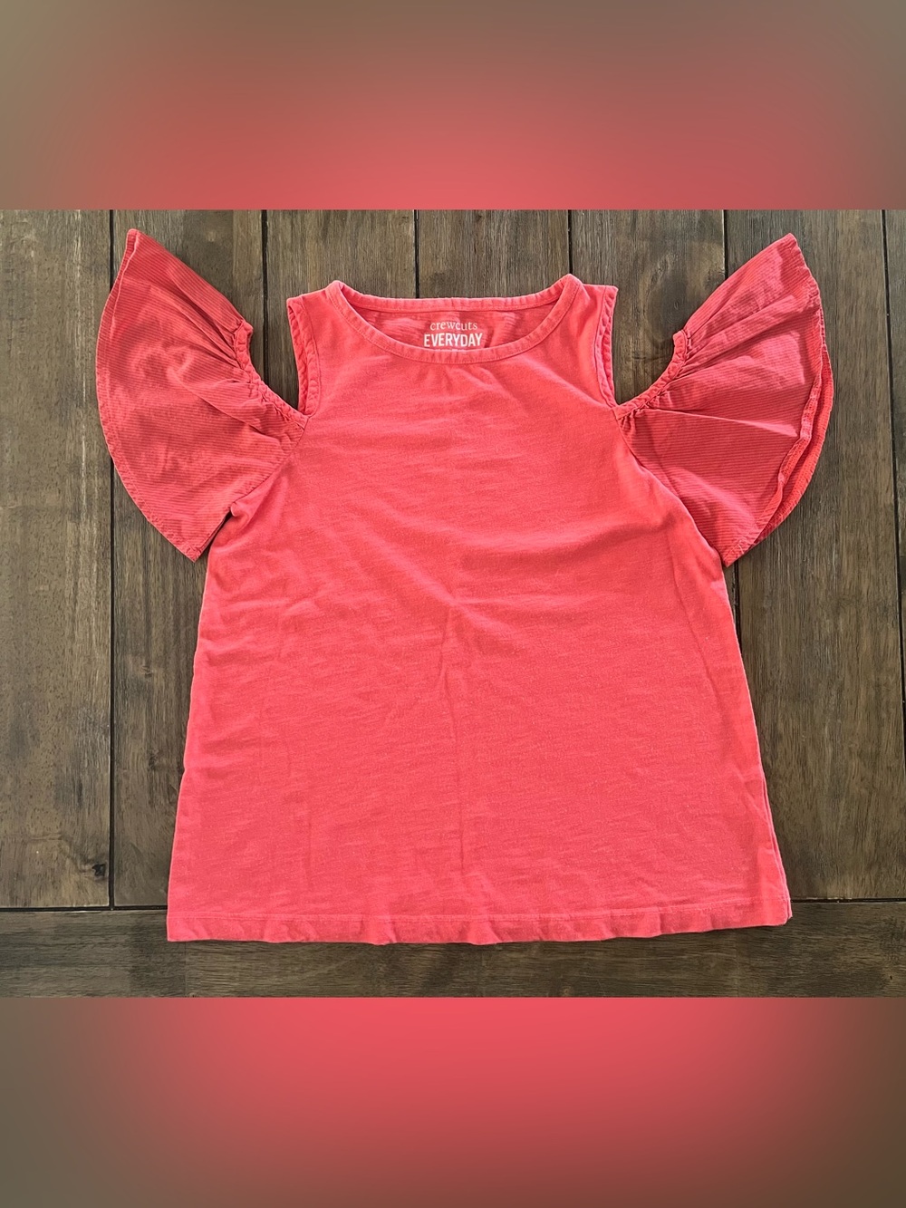 Crewcuts Coral Cold-Shoulder Tee Girls size 12